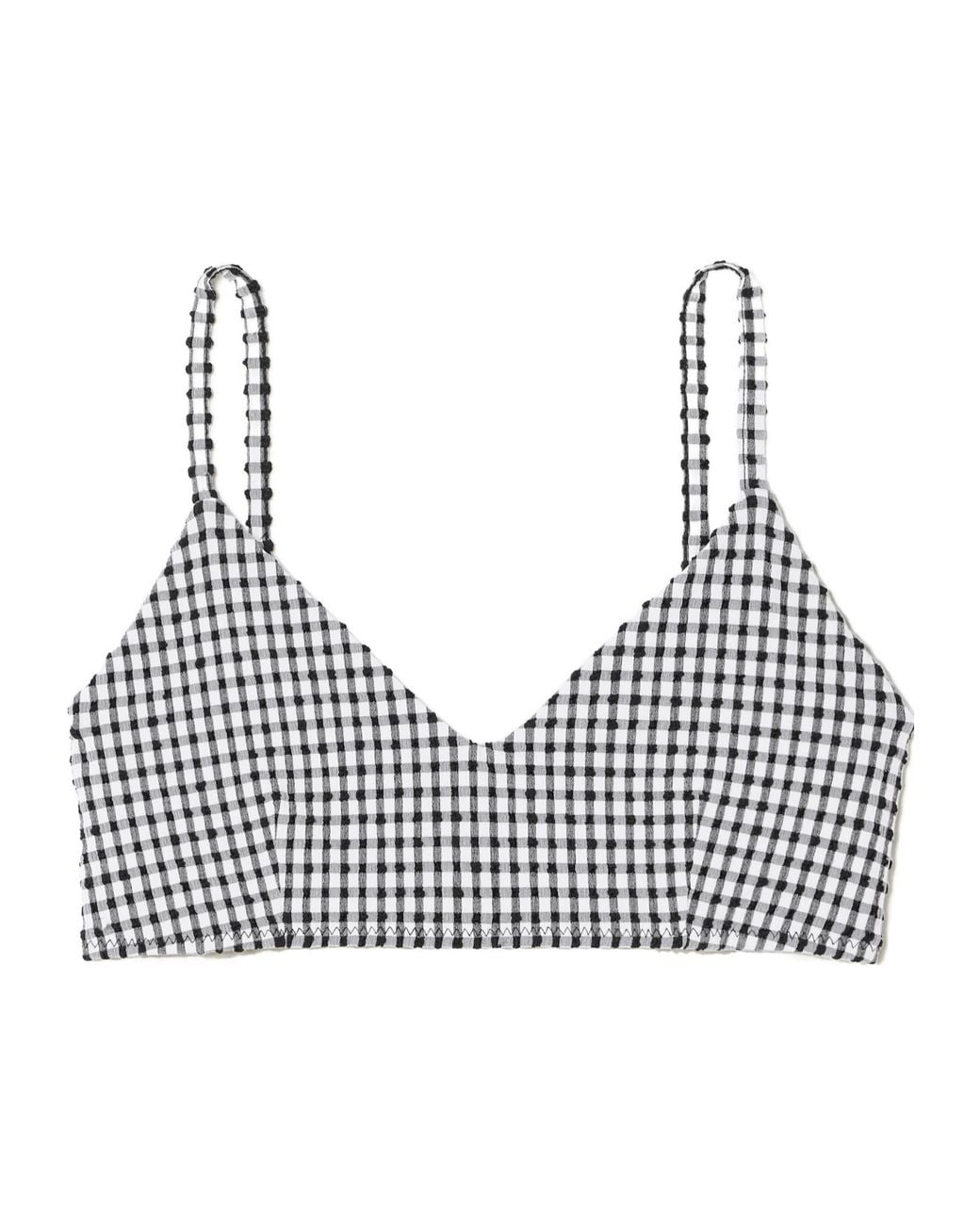 Rohe Gray Gingham Seersucker Bralette