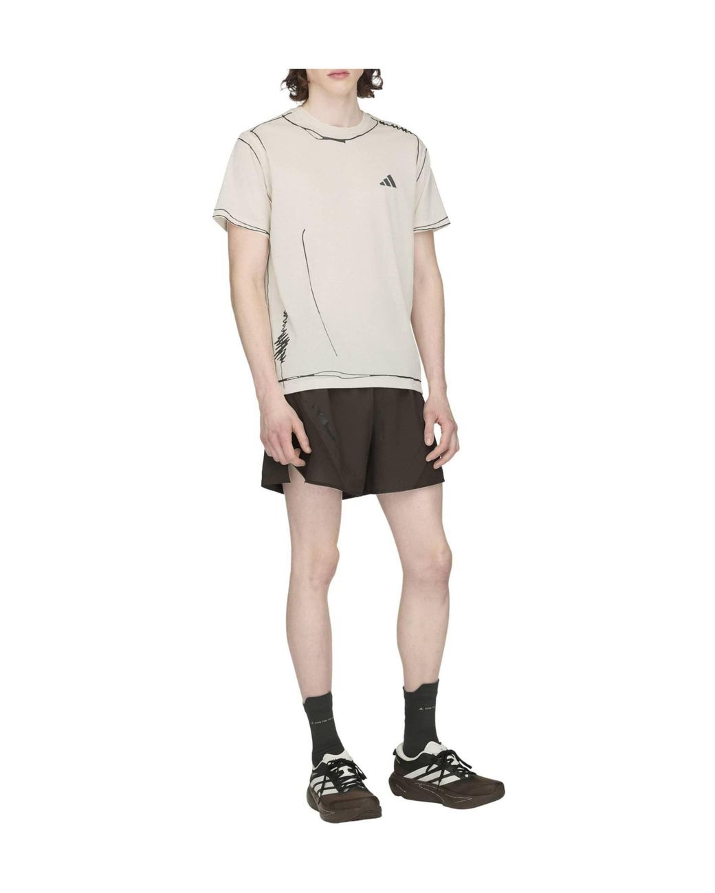 Adidas Originals Gray Printed T-Shirt for men