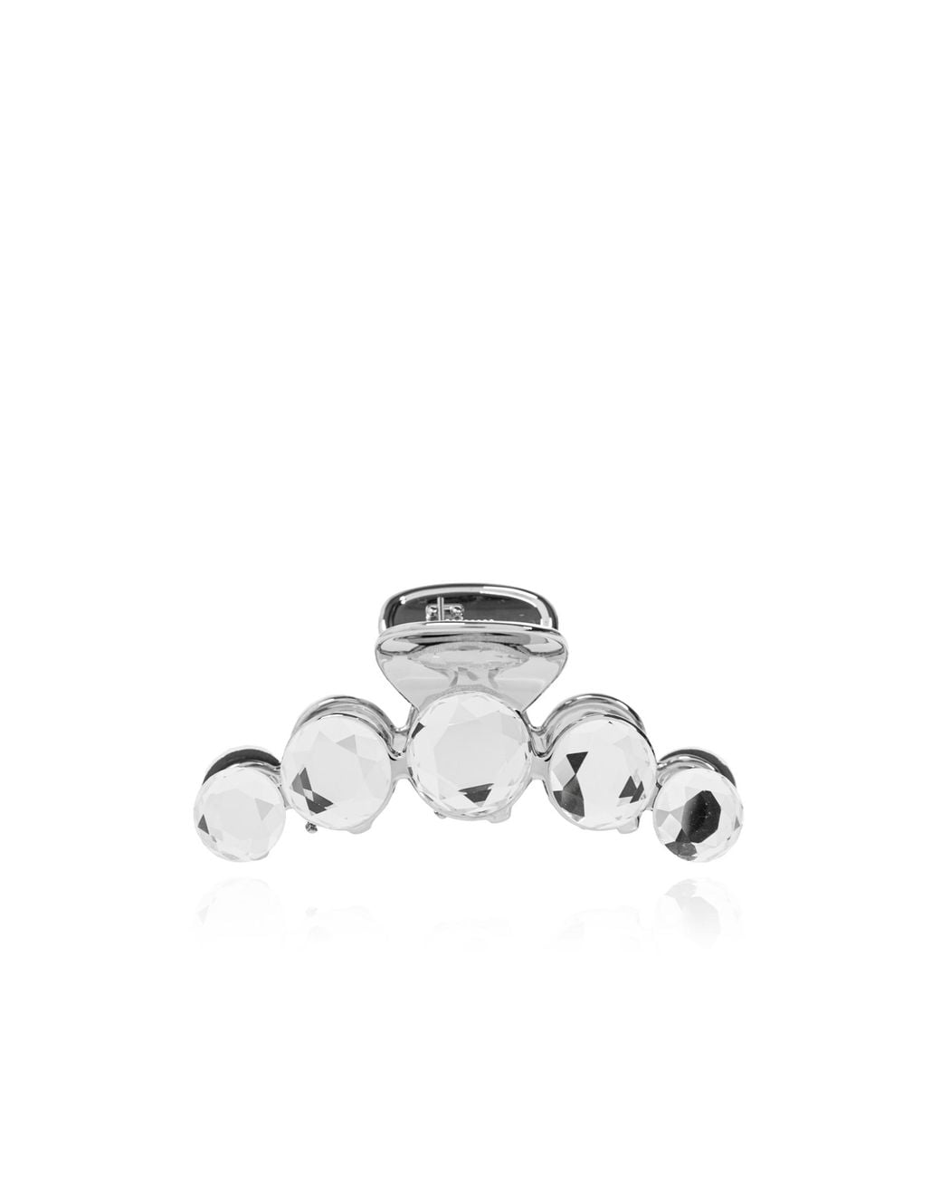 Jimmy Choo White Logo Debossed Embellished Hair Clip