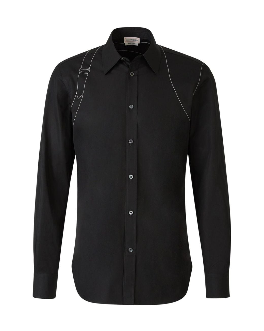 McQueen Black Harness Long Sleeved Shirt for men