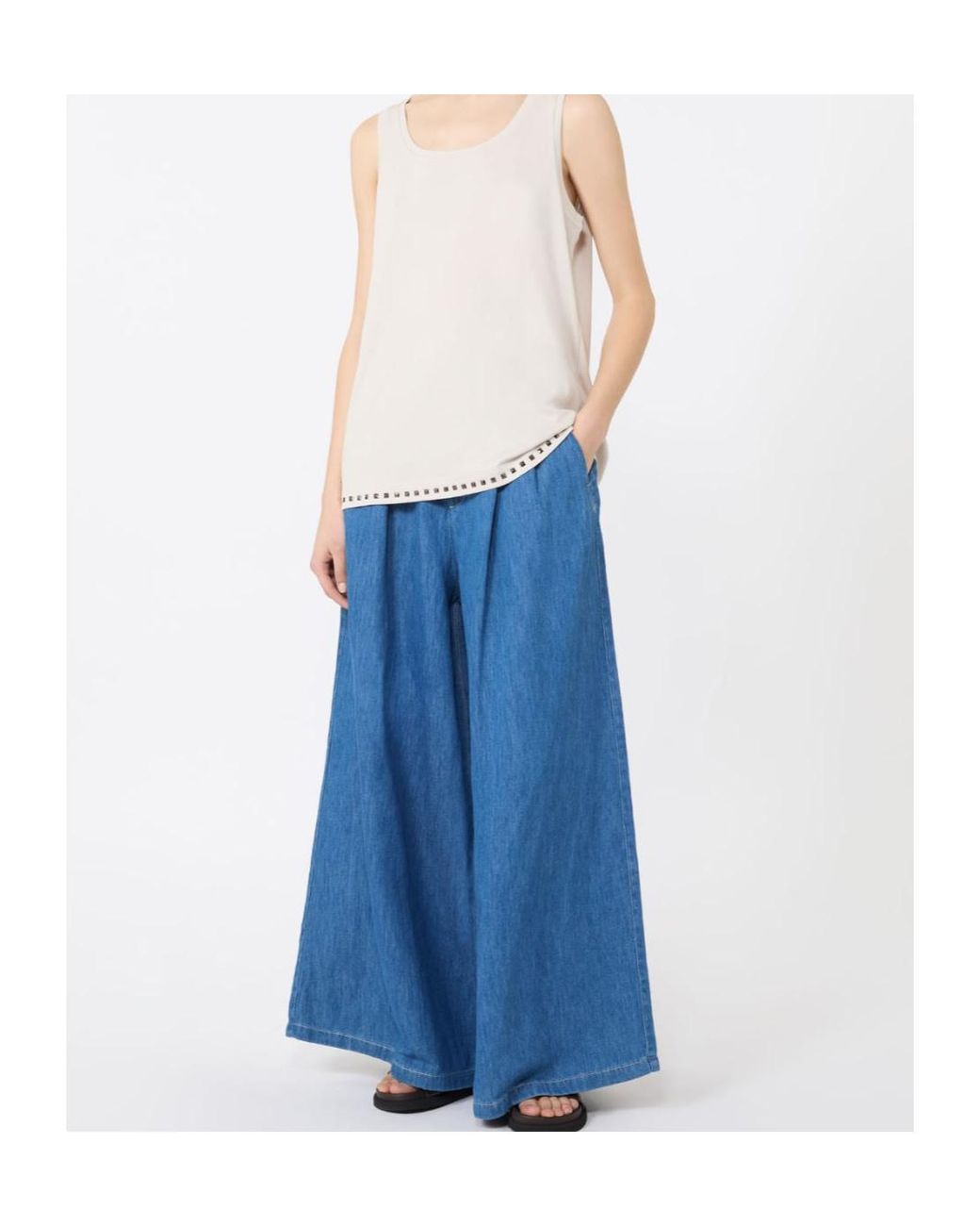 Max Mara White Furetto Embellished Tank Top