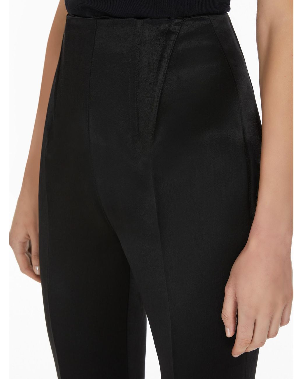 Sportmax Black High Waist Straight Leg Pants