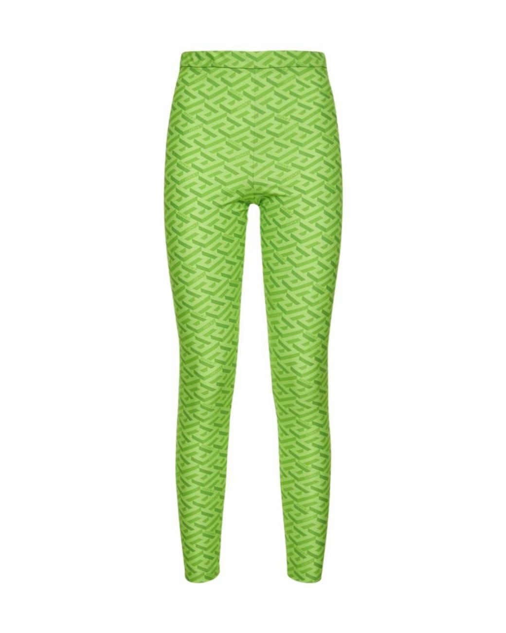 Versace Green Logo Leggings