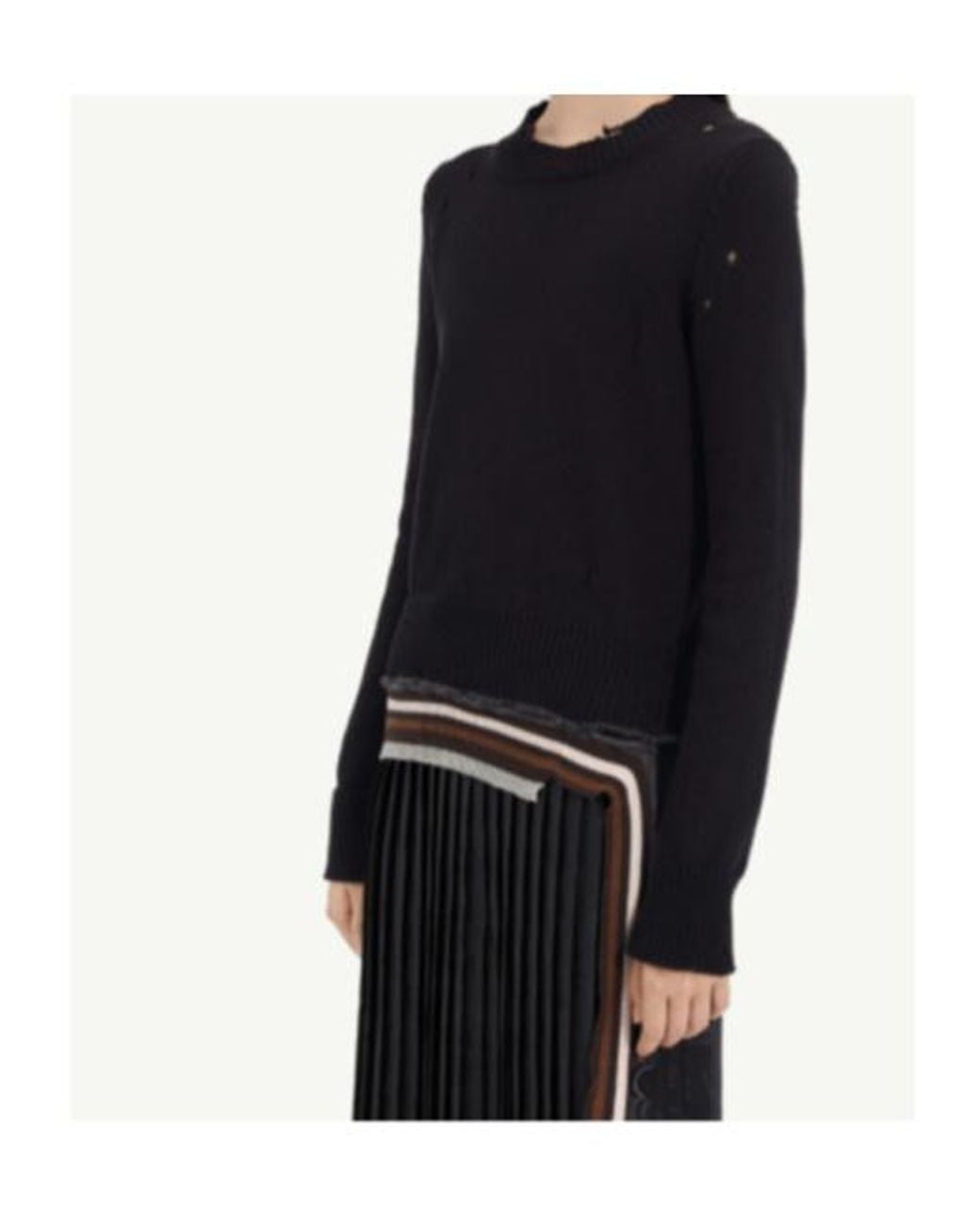 MM6 by Maison Margiela Black Ribbed Knit Top