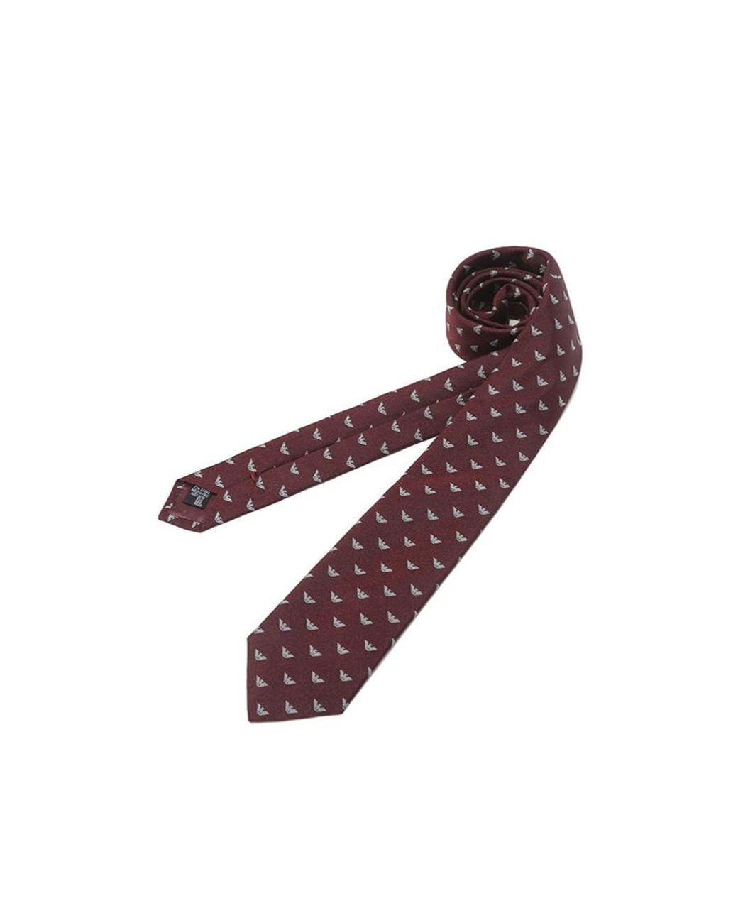 Emporio Armani Purple Bordeaux Logo-Motif Tie for men