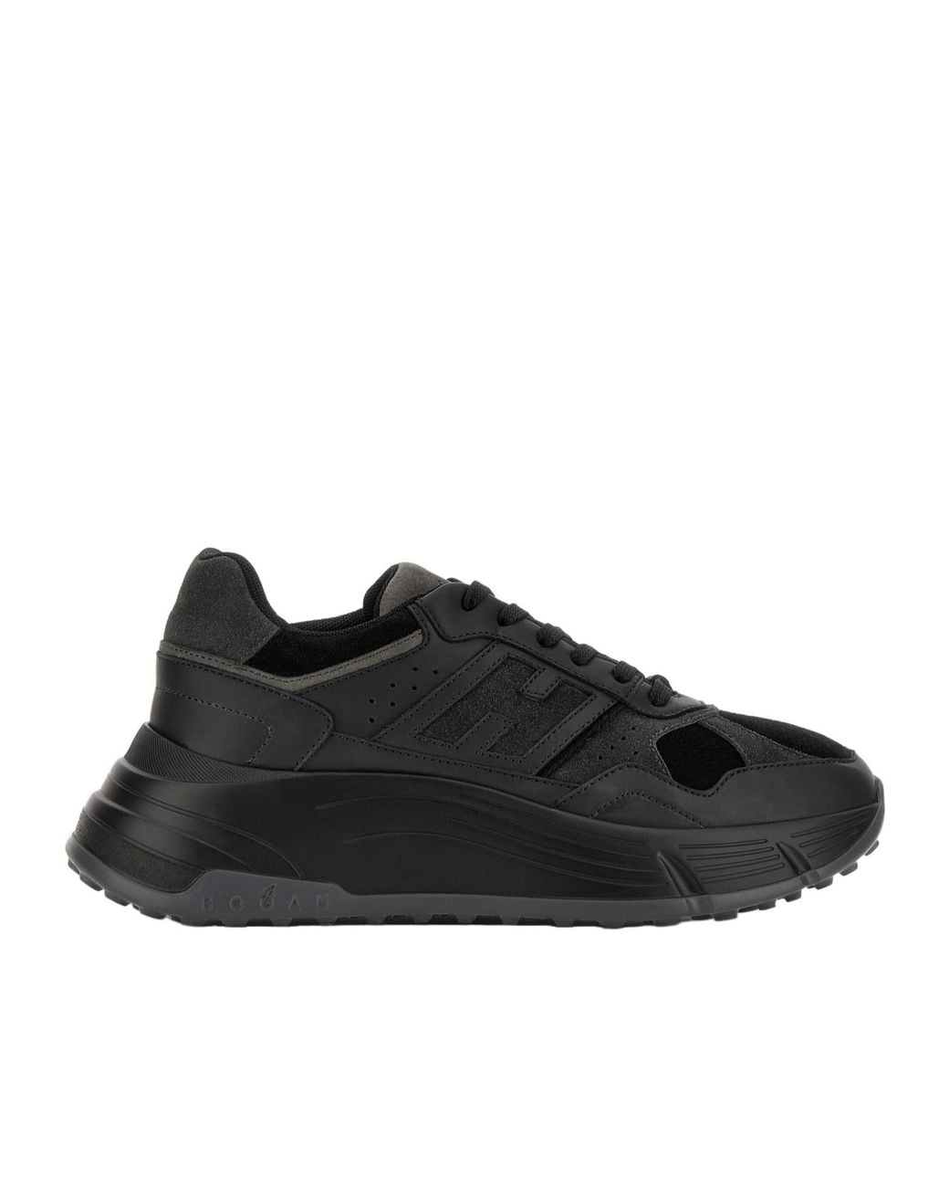 Hogan Black H669 Lace-Up Leather Shoes
