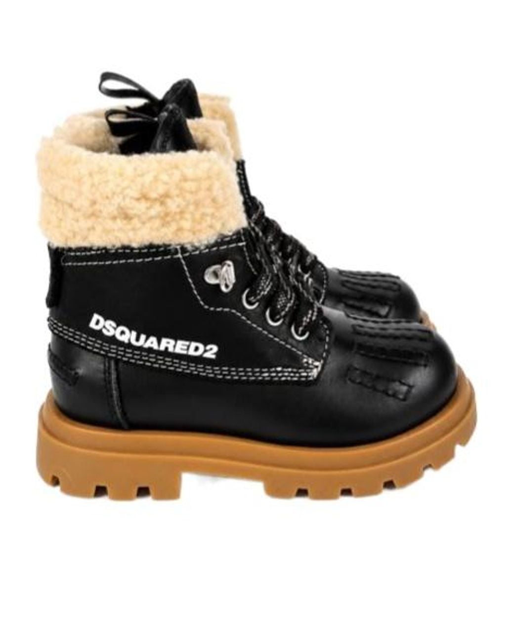 DSquared² Black Round-Toe Short Boots