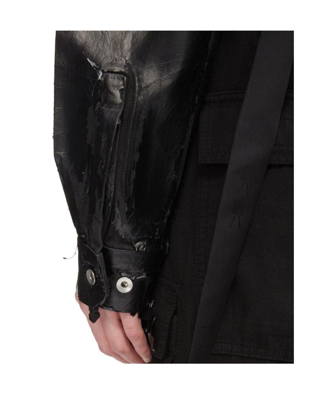 Rick Owens Black Drkshdw Fw26 Tower Cape Sleeve Cropped Outershirt