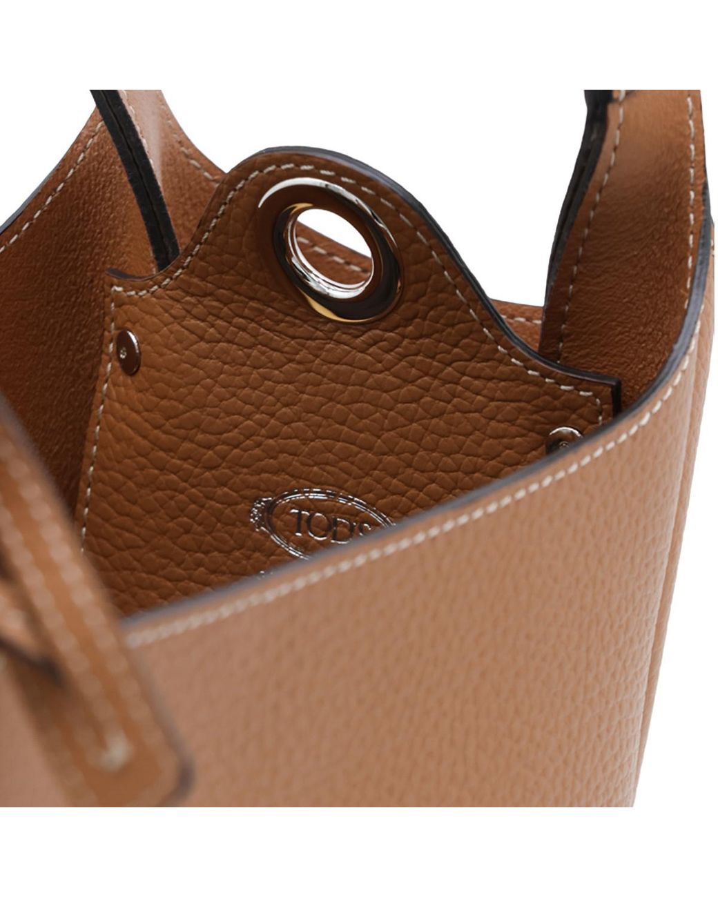 Tod's Brown Structured Bucket Bag