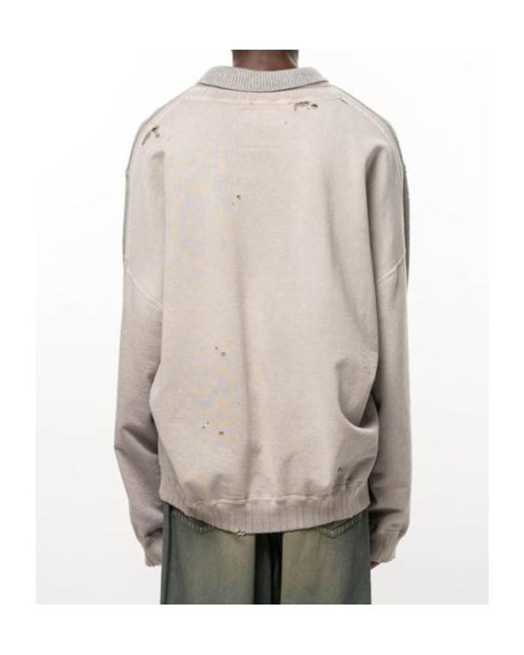 Maison Mihara Yasuhiro Gray Sweatshirt Combined Knit Sweater for men