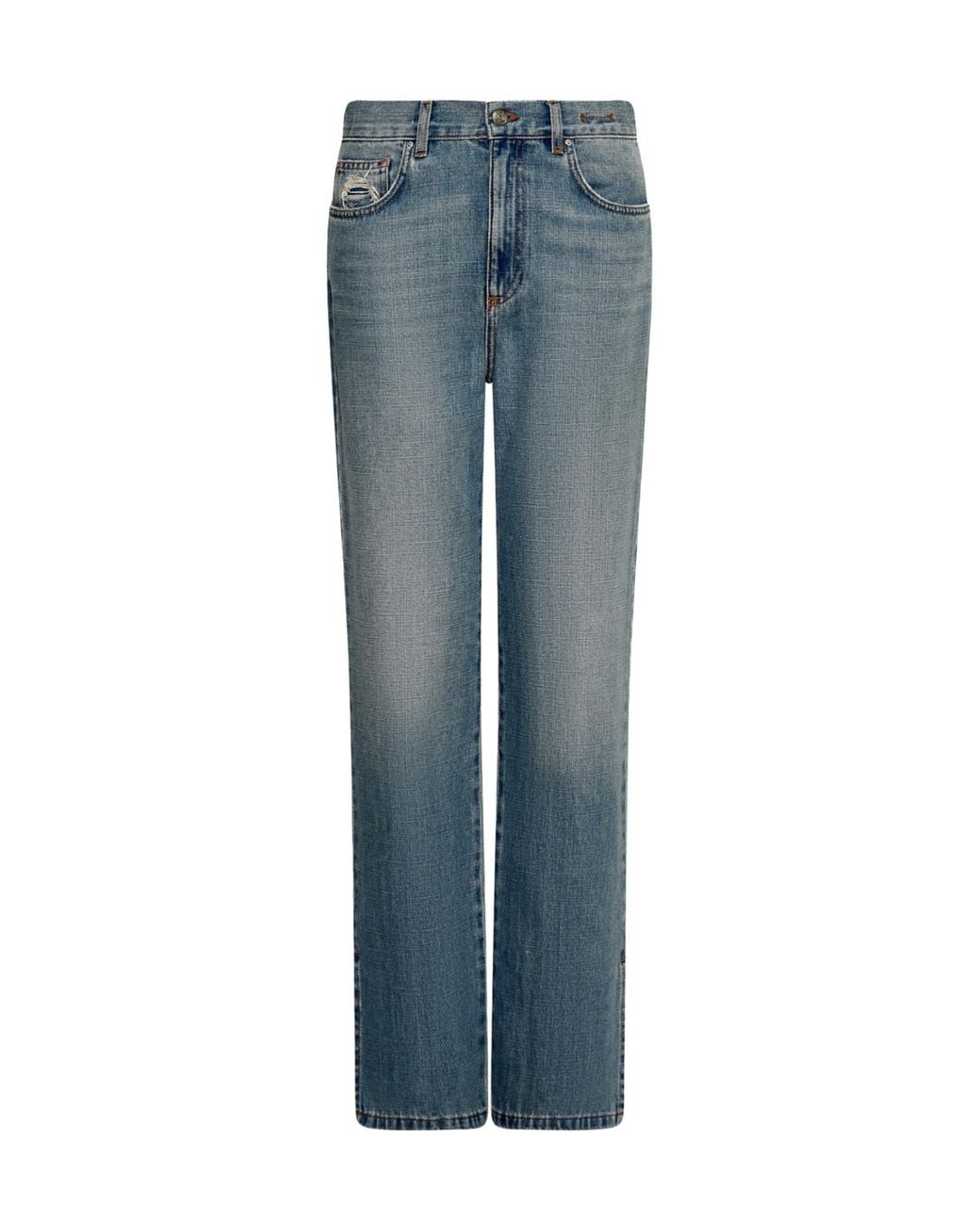 Marella Blue Wide-Leg Cross Denim Jeans