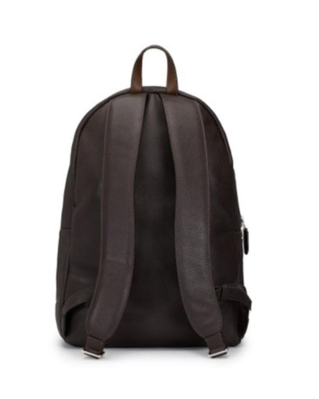 Santoni Black Logo Patch Backpack for men
