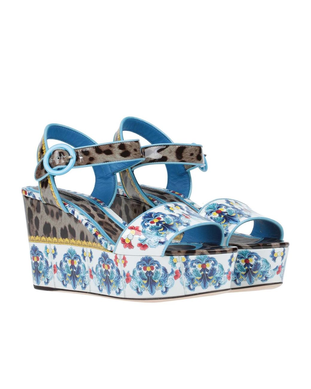 Dolce & Gabbana Blue Printed Sandals