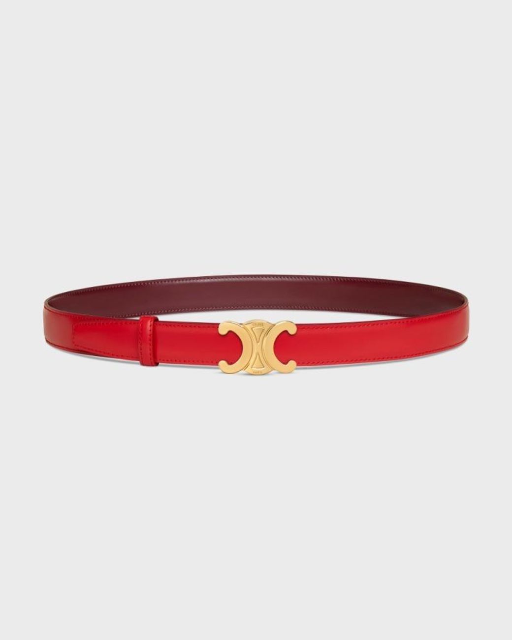 Céline White Triomphe Buckle 25 Mm Reversible Belt