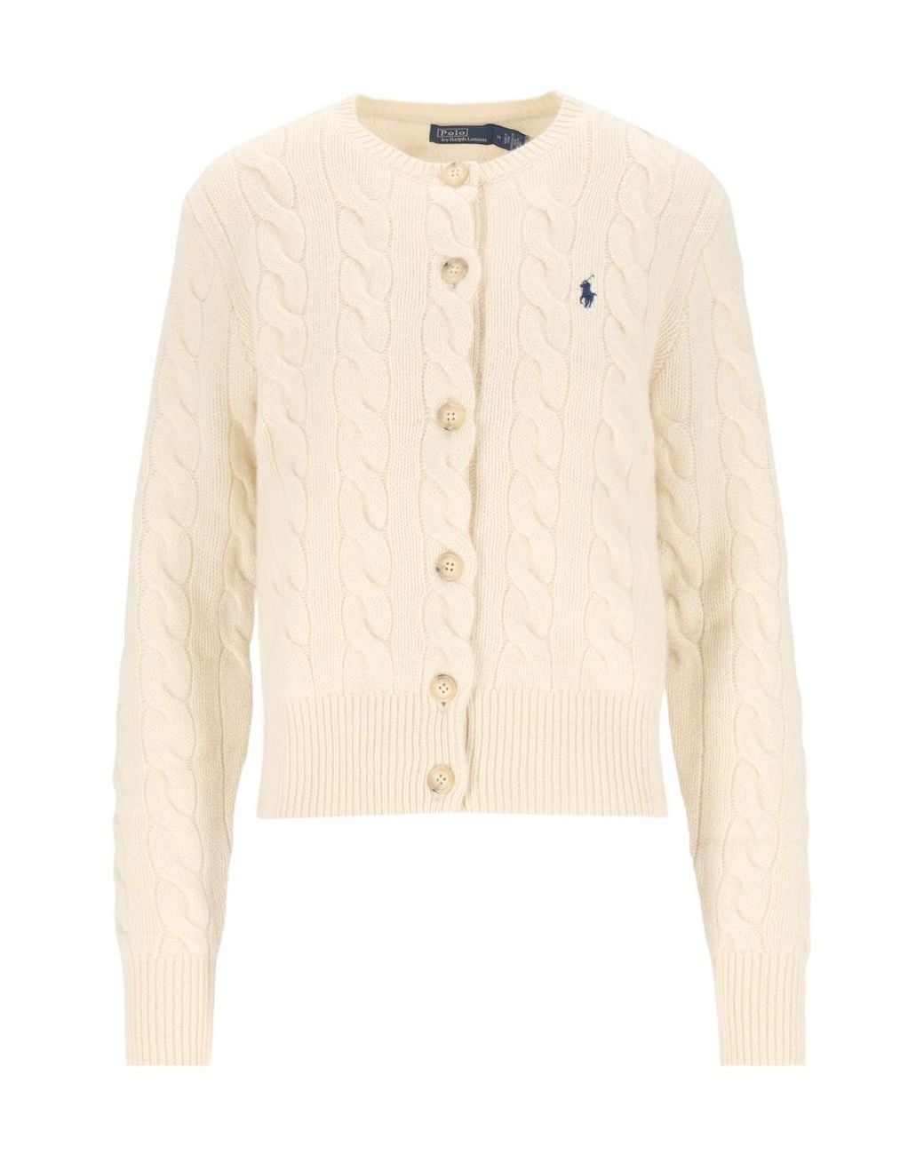 Polo Ralph Lauren Natural Cable-Knit Cardigan