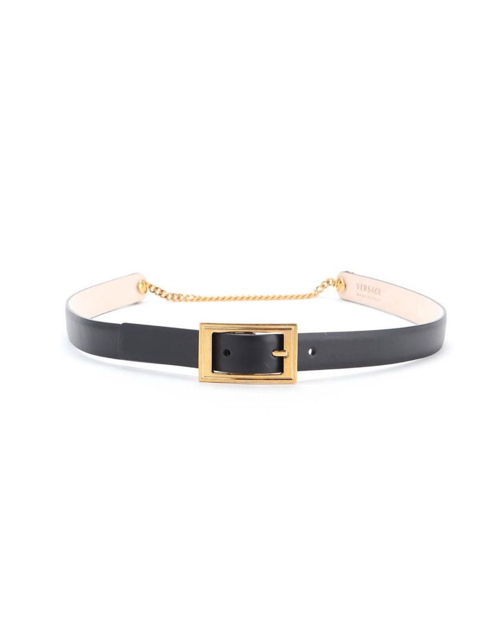 Versace White Medusa Charm Belt