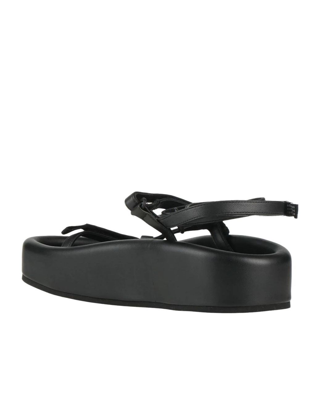MM6 by Maison Margiela Black Leather Platform Sandals