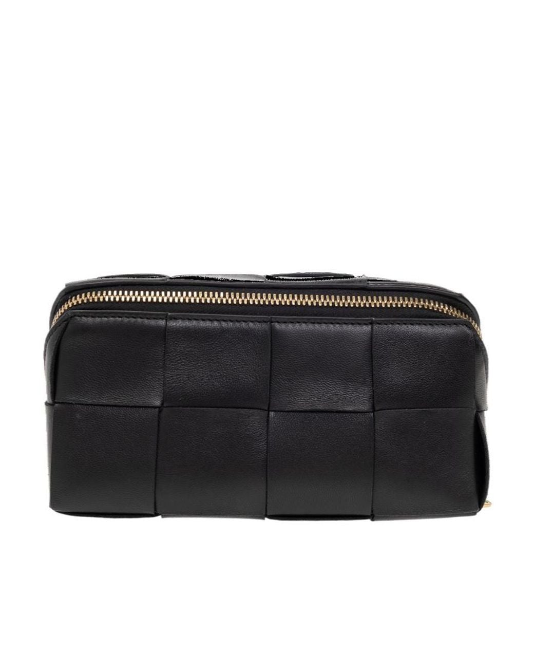 Bottega Veneta Black Zip-Up Wash Bag