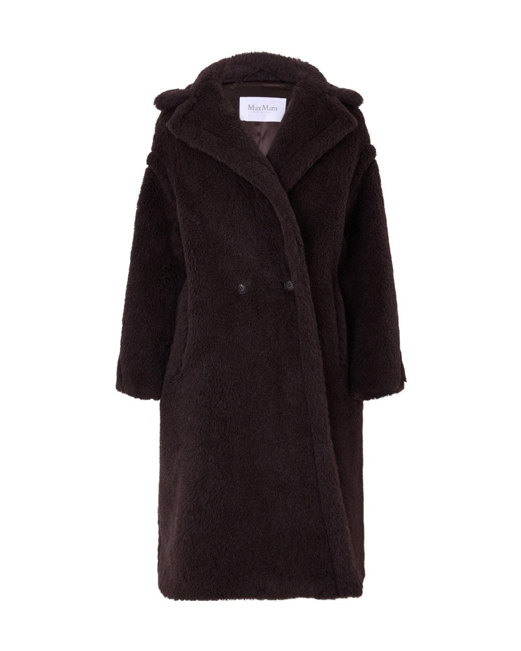 Max Mara Black Teddy Fabric Long Coat