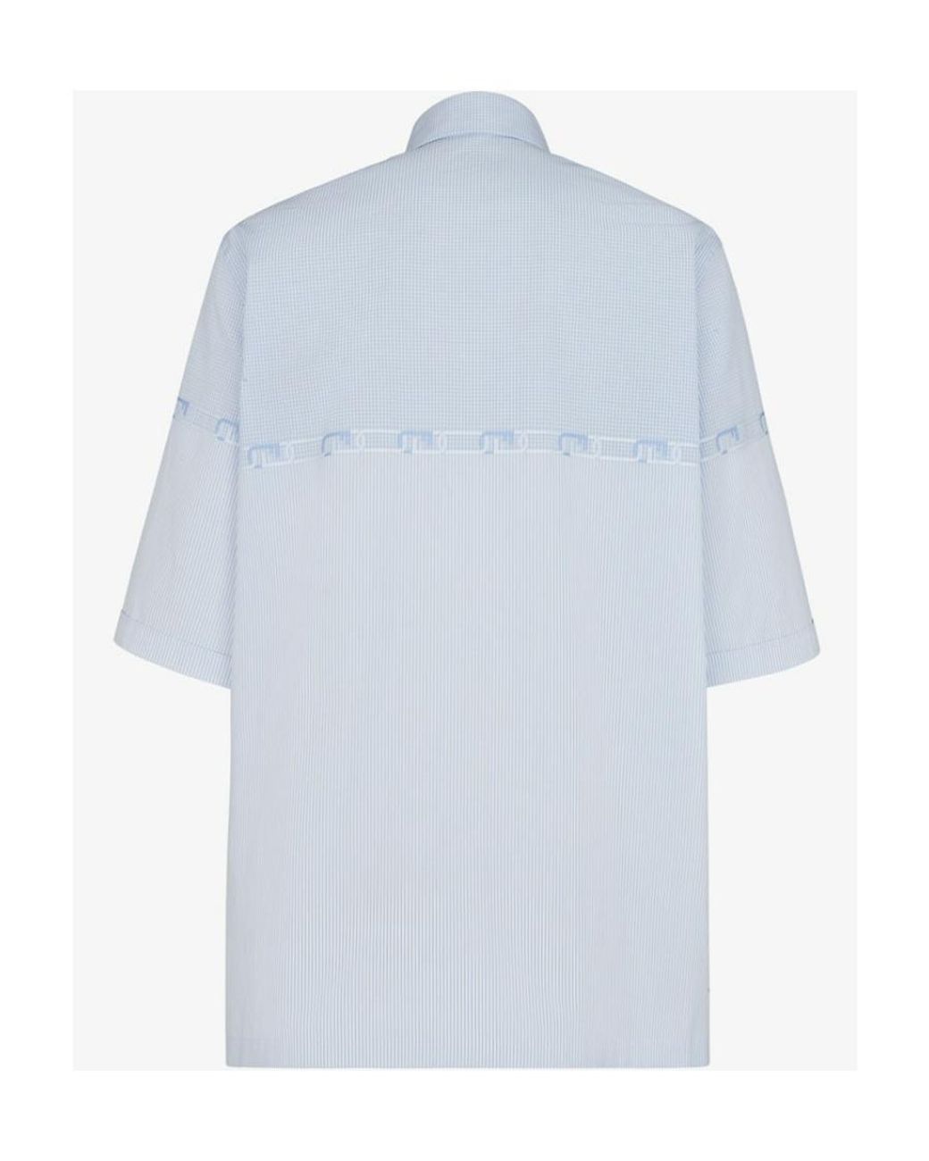 Fendi Blue Light Cotton Shirt for men