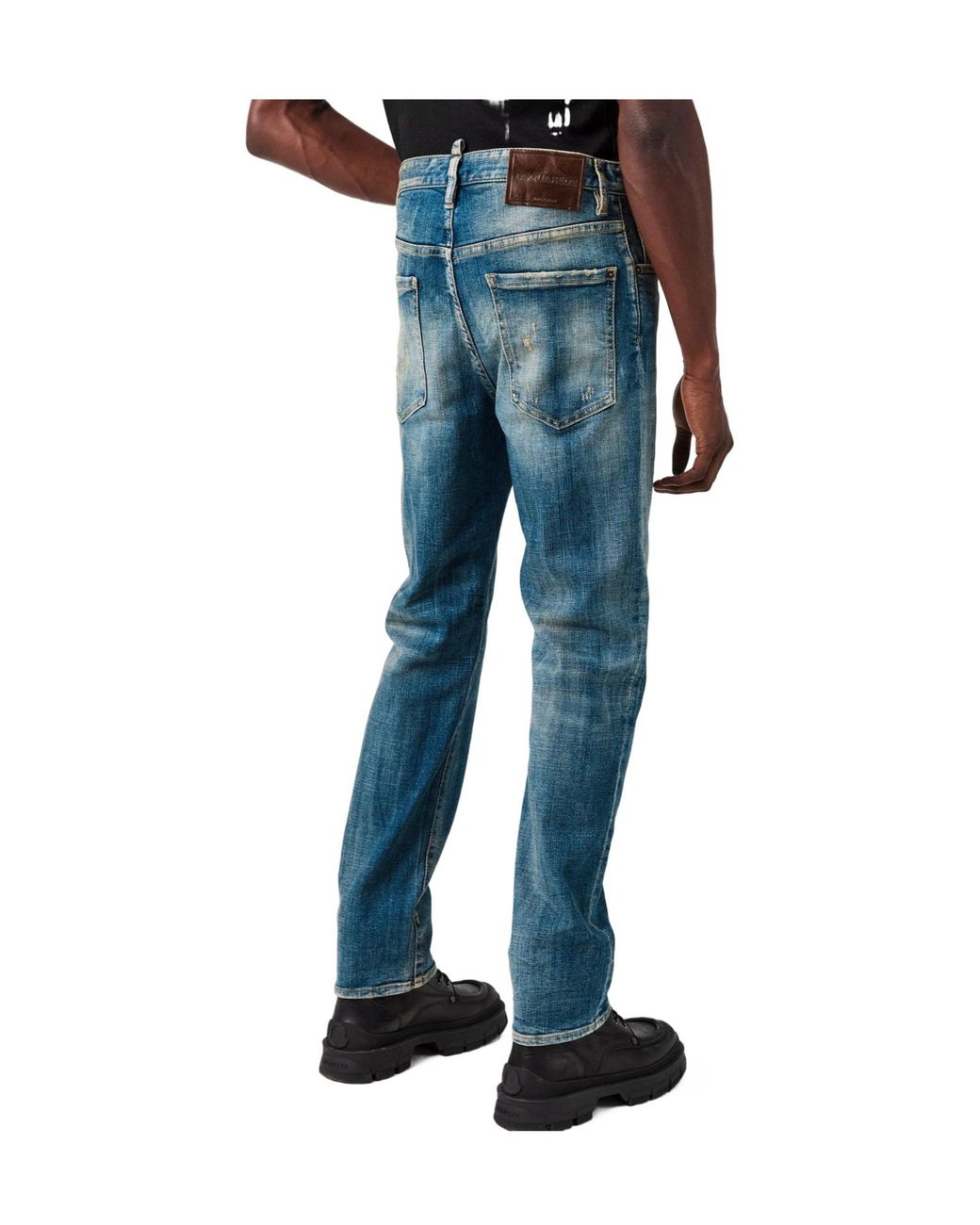 DSquared² Blue Vintage Ripplewash Cropped Jeans for men