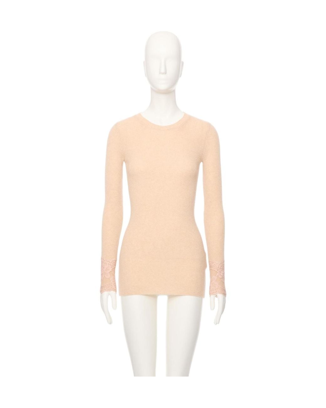 Valentino White Lace Detailed Crewneck Dress