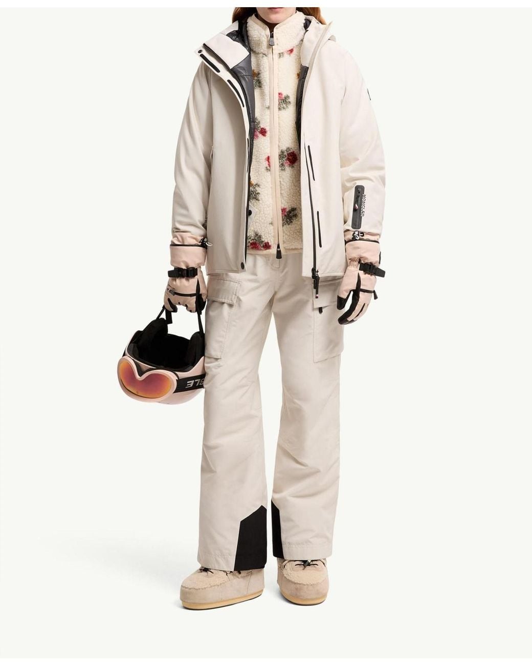 Moncler White Goretex Laminate Insulated Ski Trousers