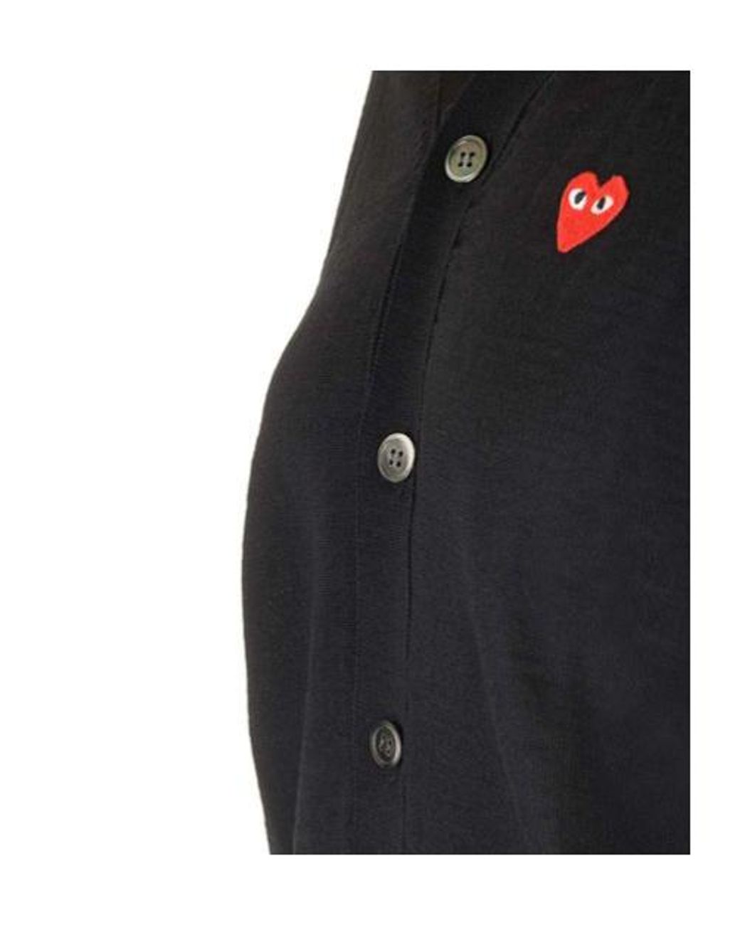 COMME DES GARÇONS PLAY Black Comme Des Garçons Play Heart Motif Short Sleeved Cardigan