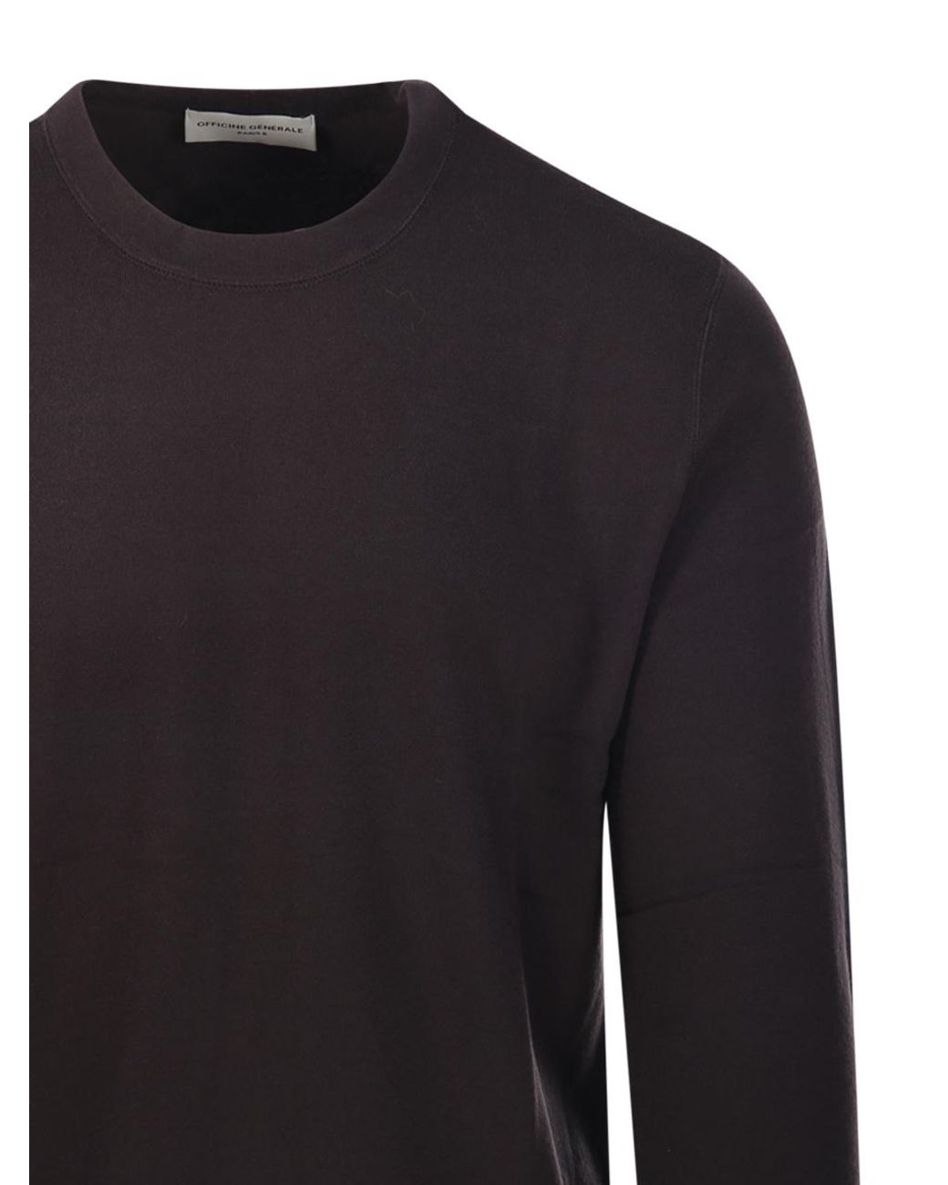Officine Generale Black Officine Générale Long-Sleeve Crew-Neck T-Shirt for men