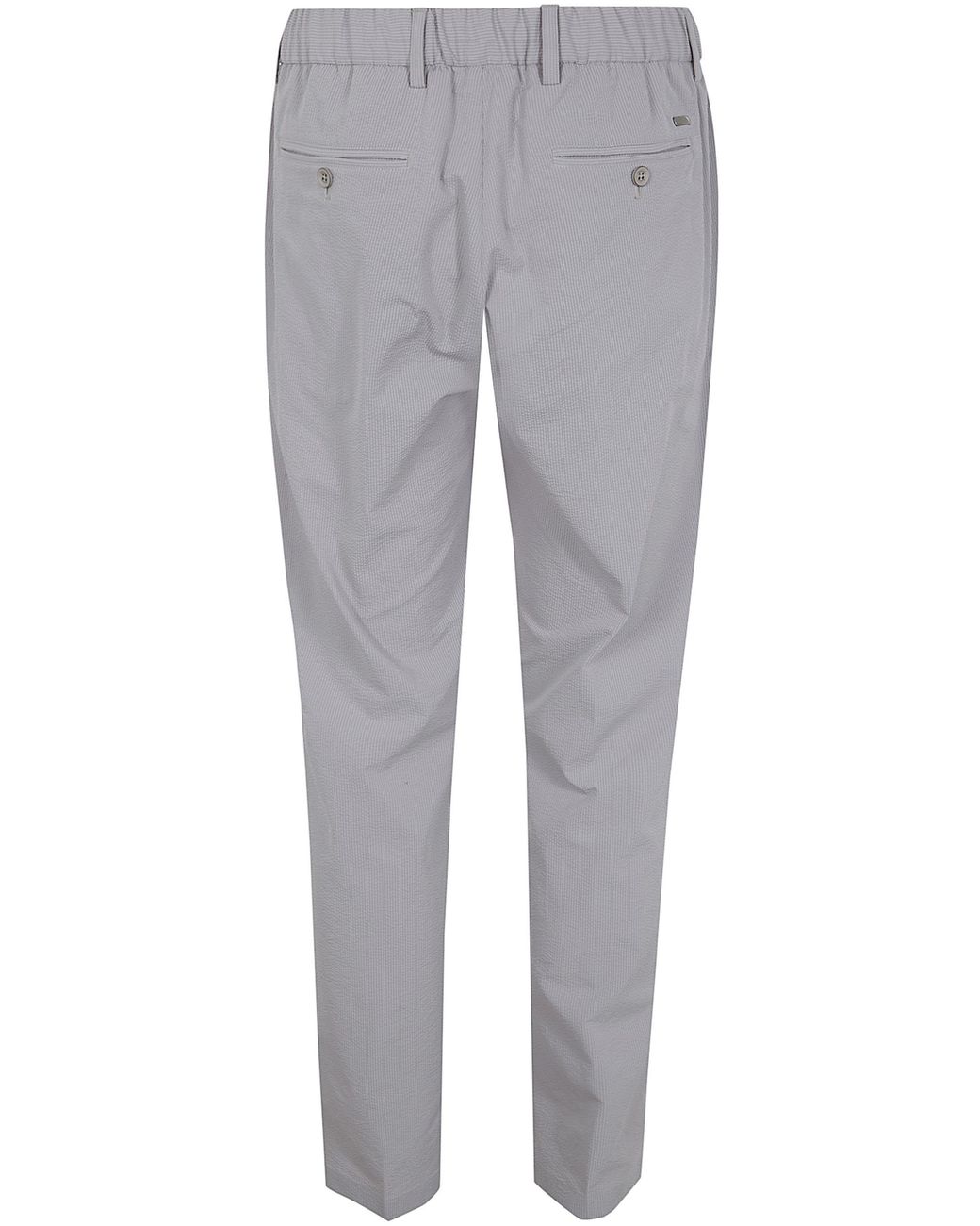 Herno Gray Seersucker Straight-Leg Trousers for men
