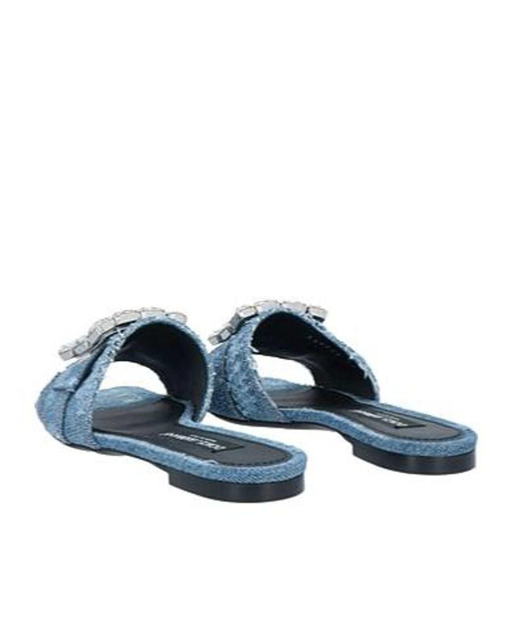 Dolce & Gabbana Blue Denim Slippers