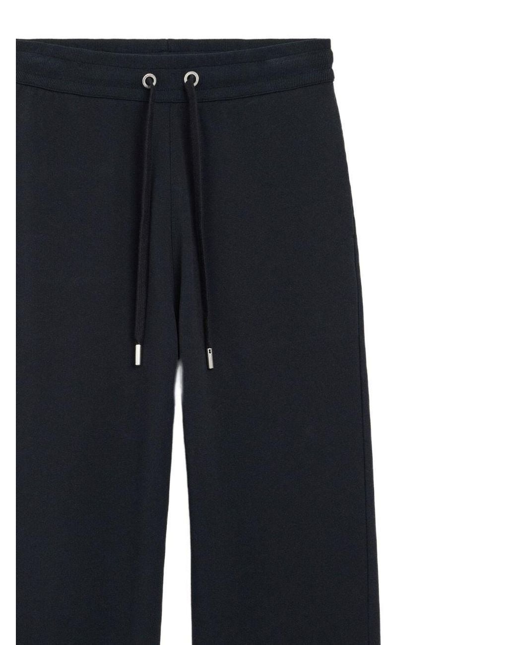 AMI Blue Drawstring Wide-Leg Trousers for men
