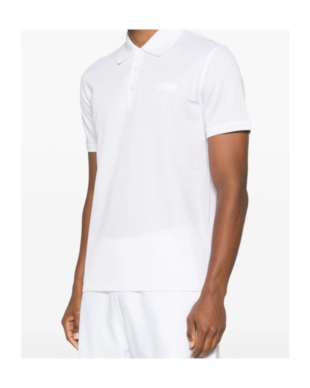 Givenchy White Paris Logo Patch Short-Sleeved Polo Shirt for men