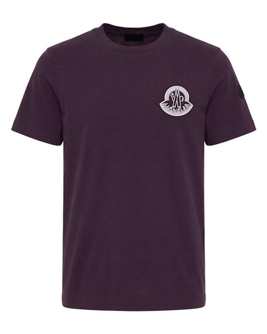 Moncler Purple Logo Cotton Jersey T-Shirt for men