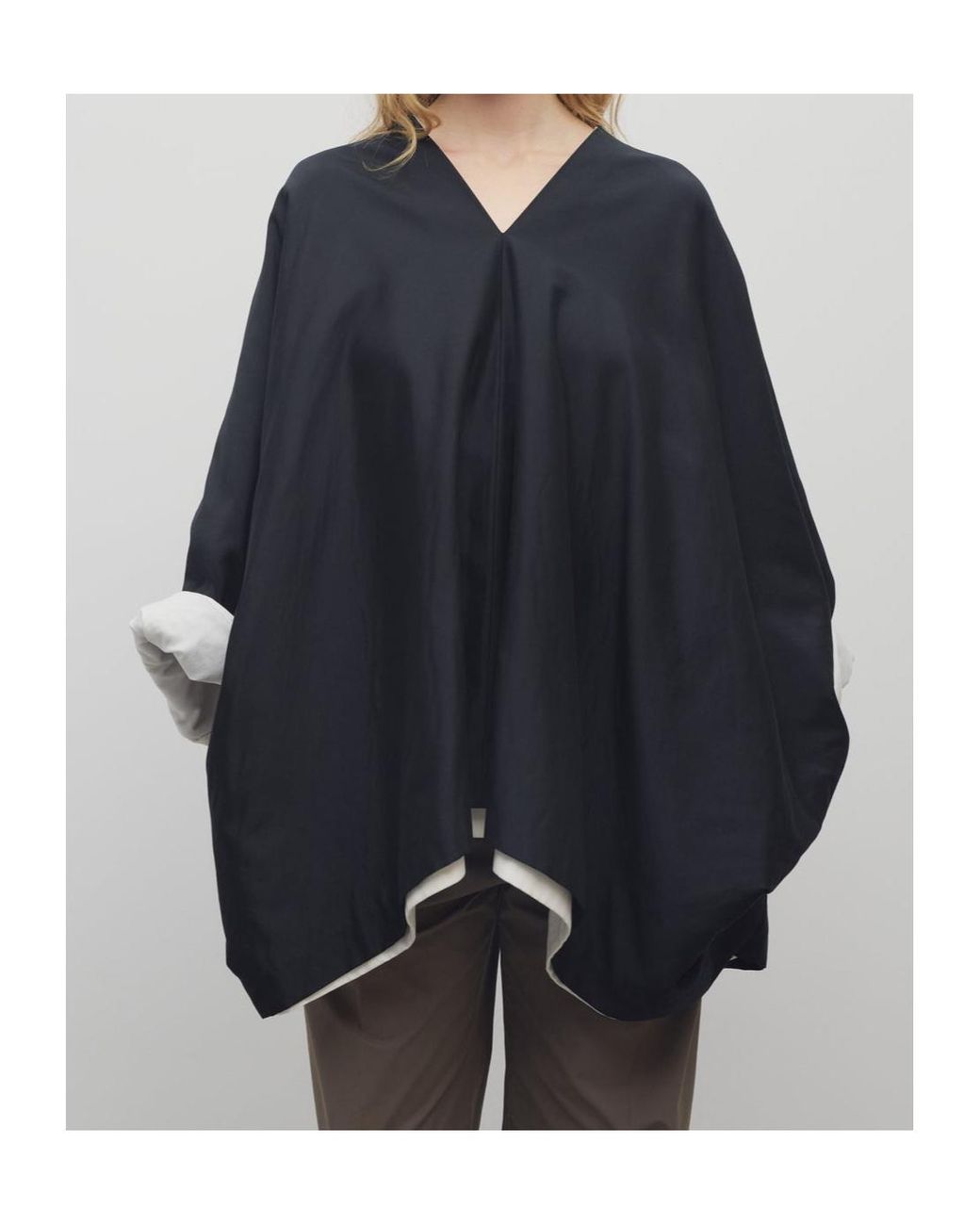 The Row Black Cedar Cotton-Silk Top