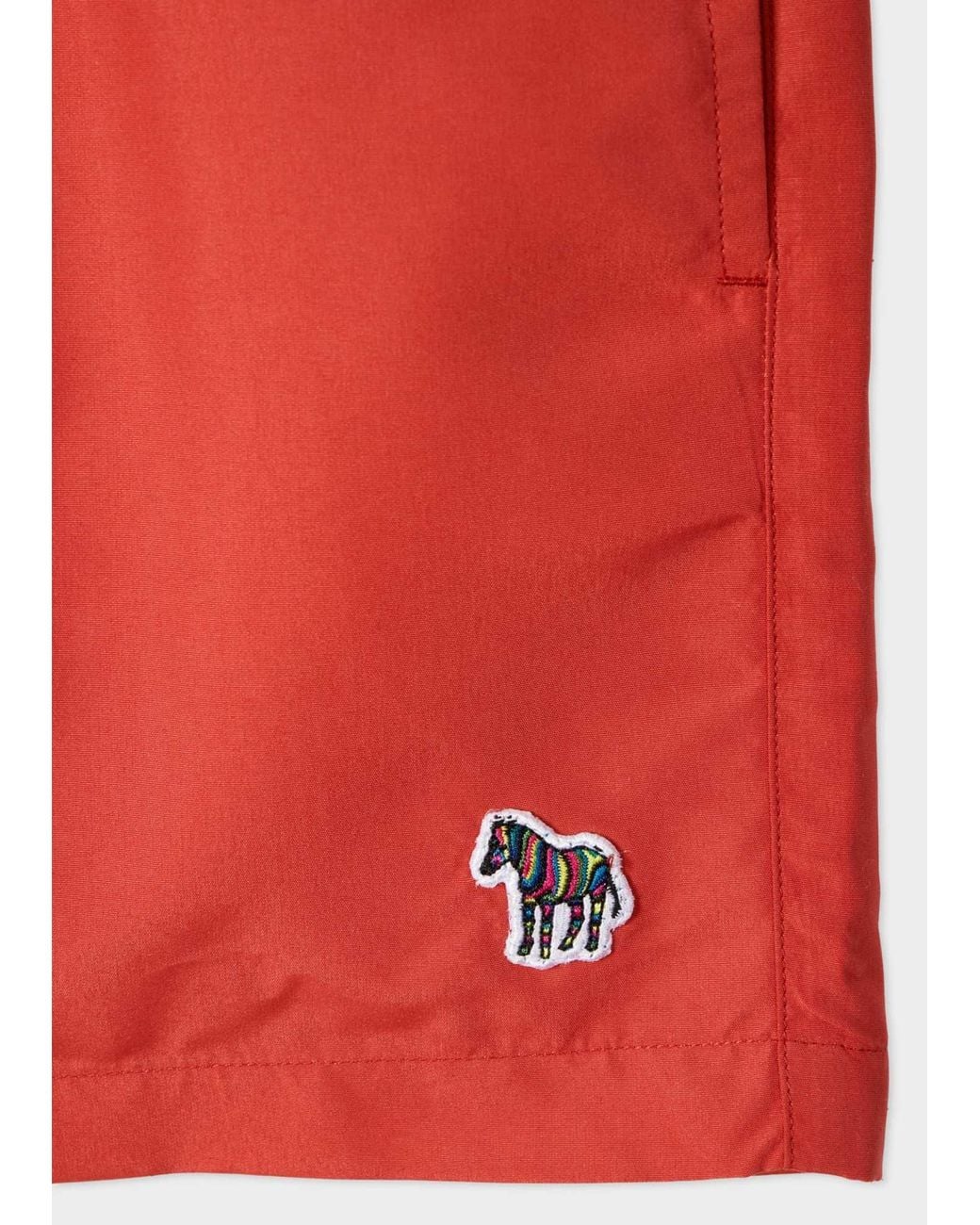 Paul Smith Red Zebra Drawstring Beachwear for men