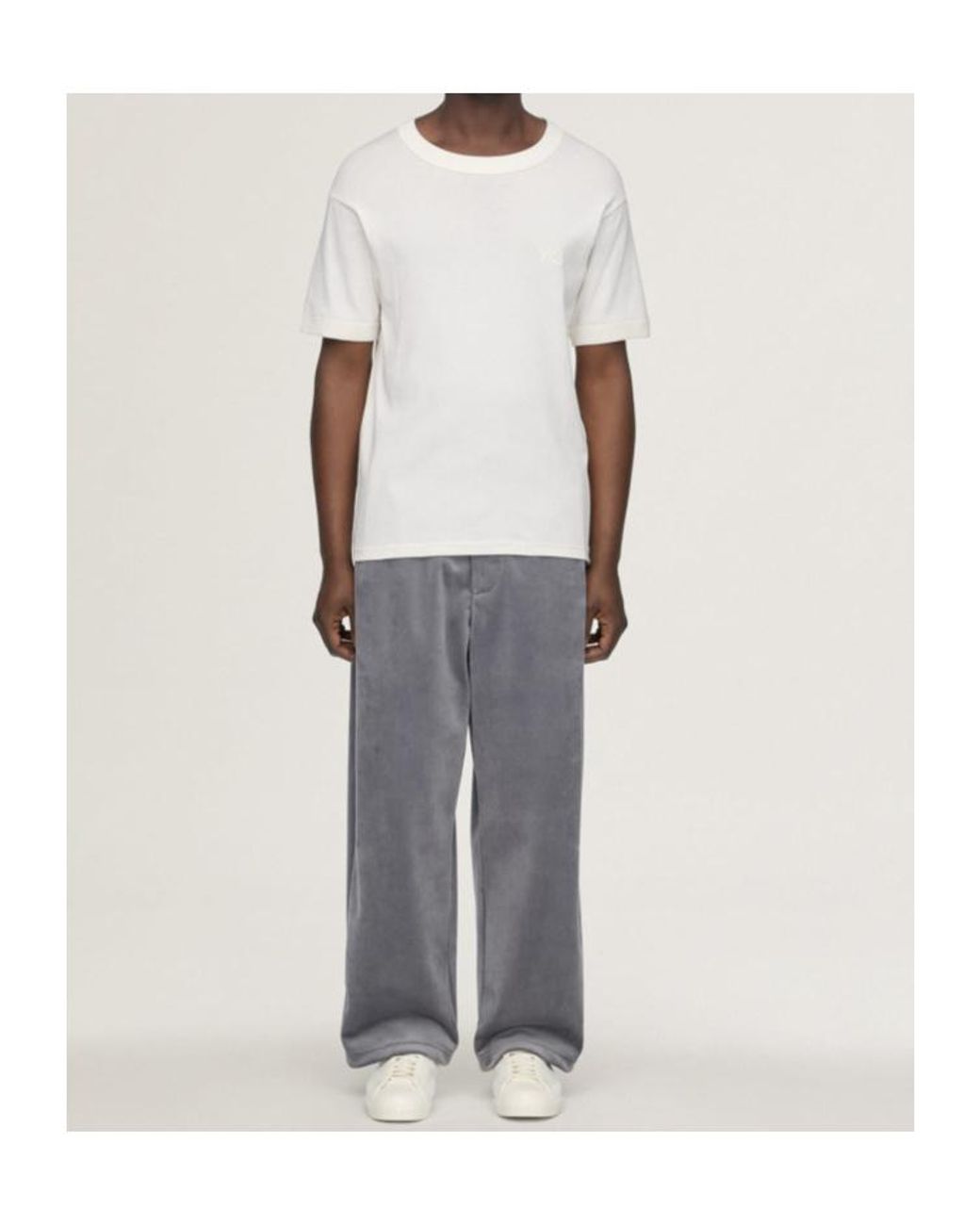 Y-3 Gray Velvet Corduroy Track Pants for men