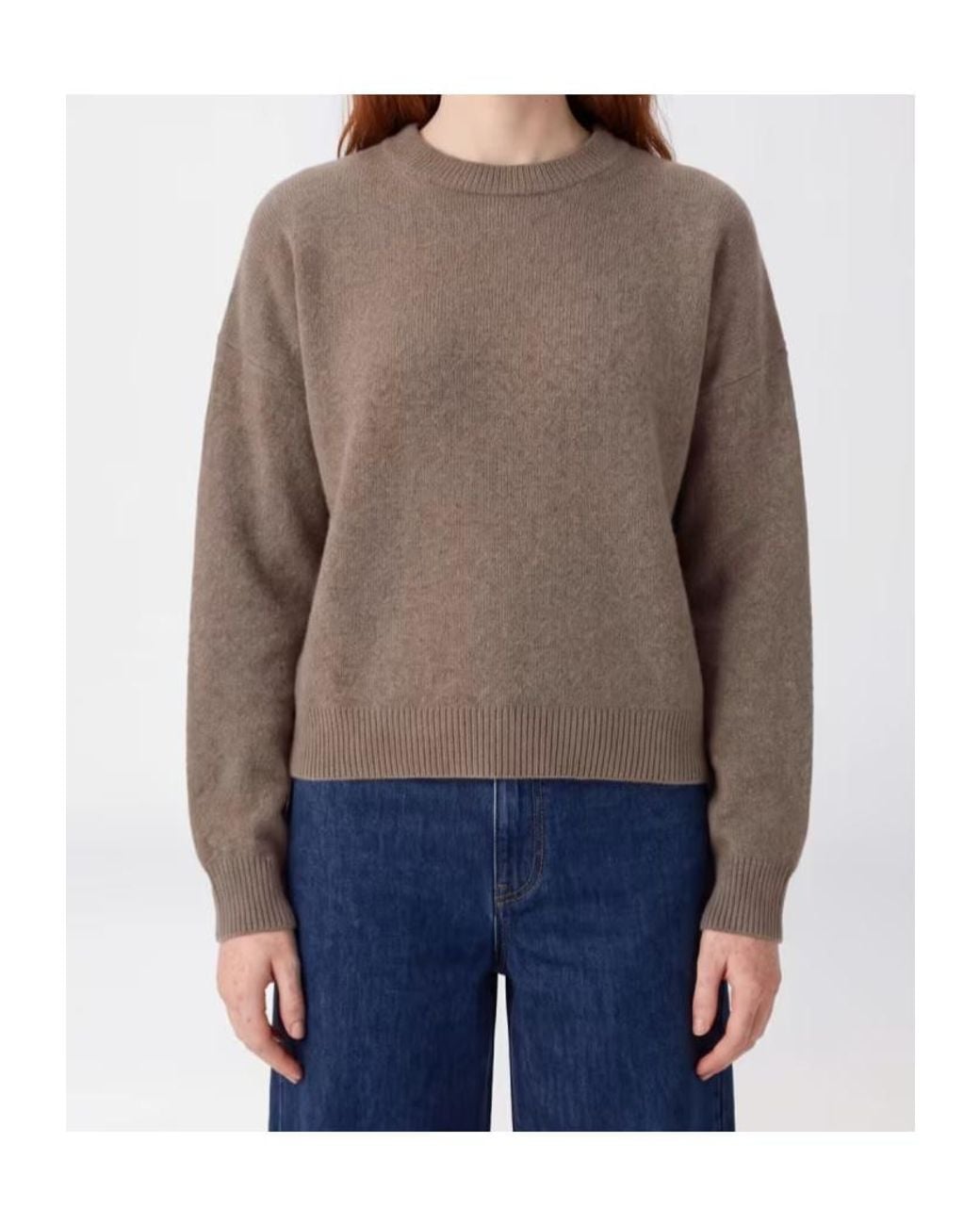 Loulou de Saison Brown Tristan Crewneck Knitted Sweater