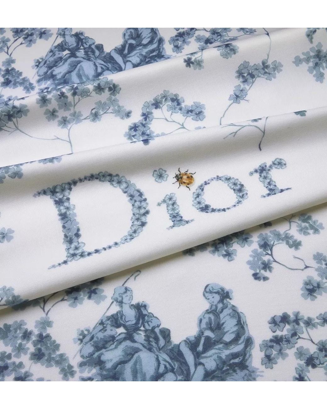 Dior Blue Toile De Jouy Clover Shawl