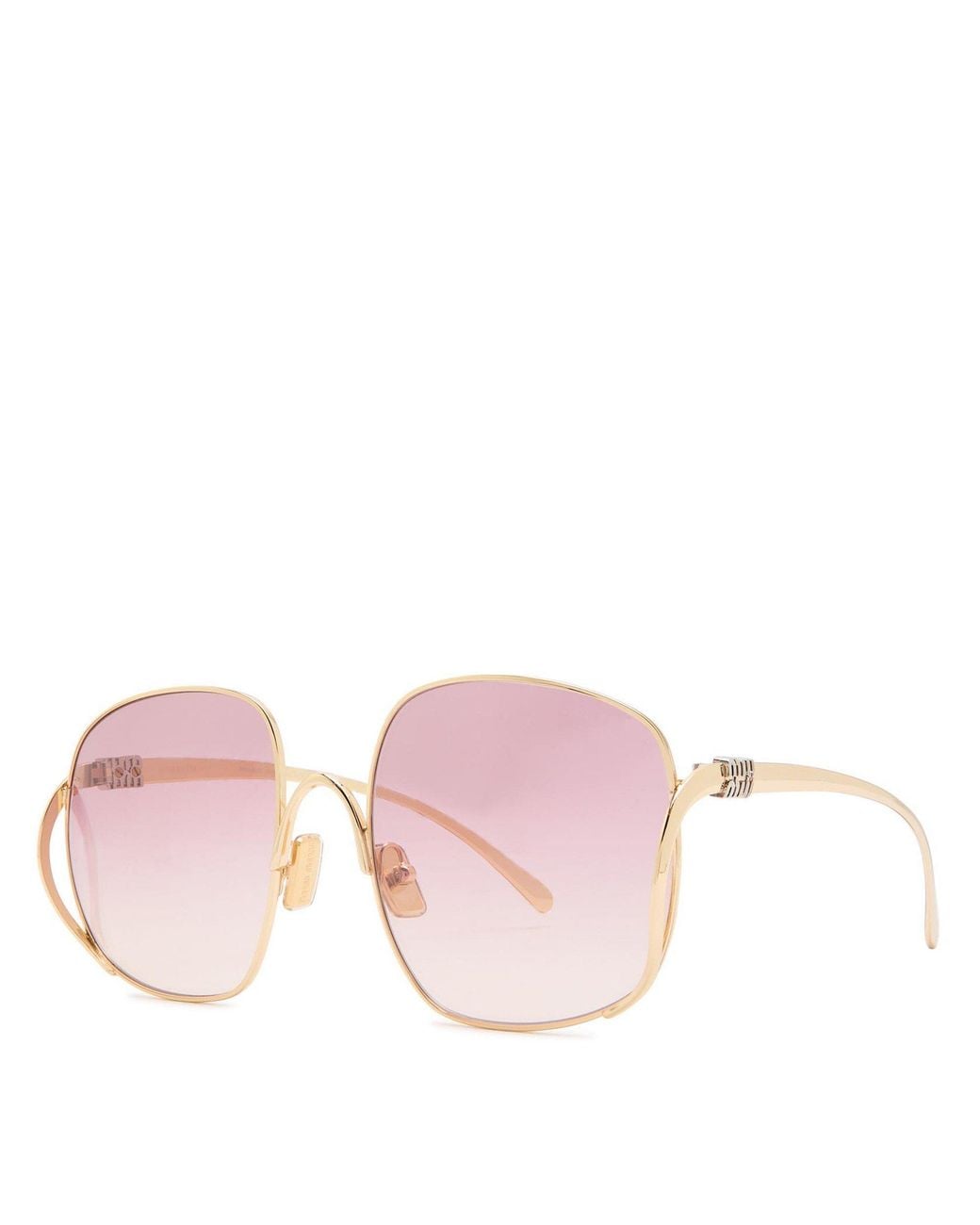 Miu Miu Pink Stainless Steel Oversized Sunglasses