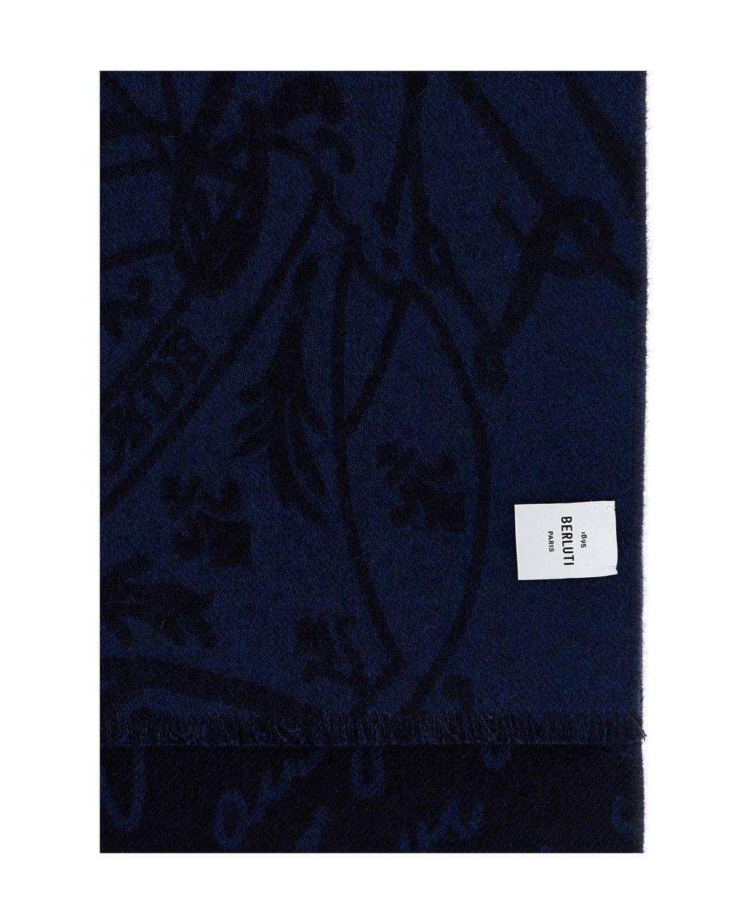 Berluti Blue Scritto Knit Scarf for men