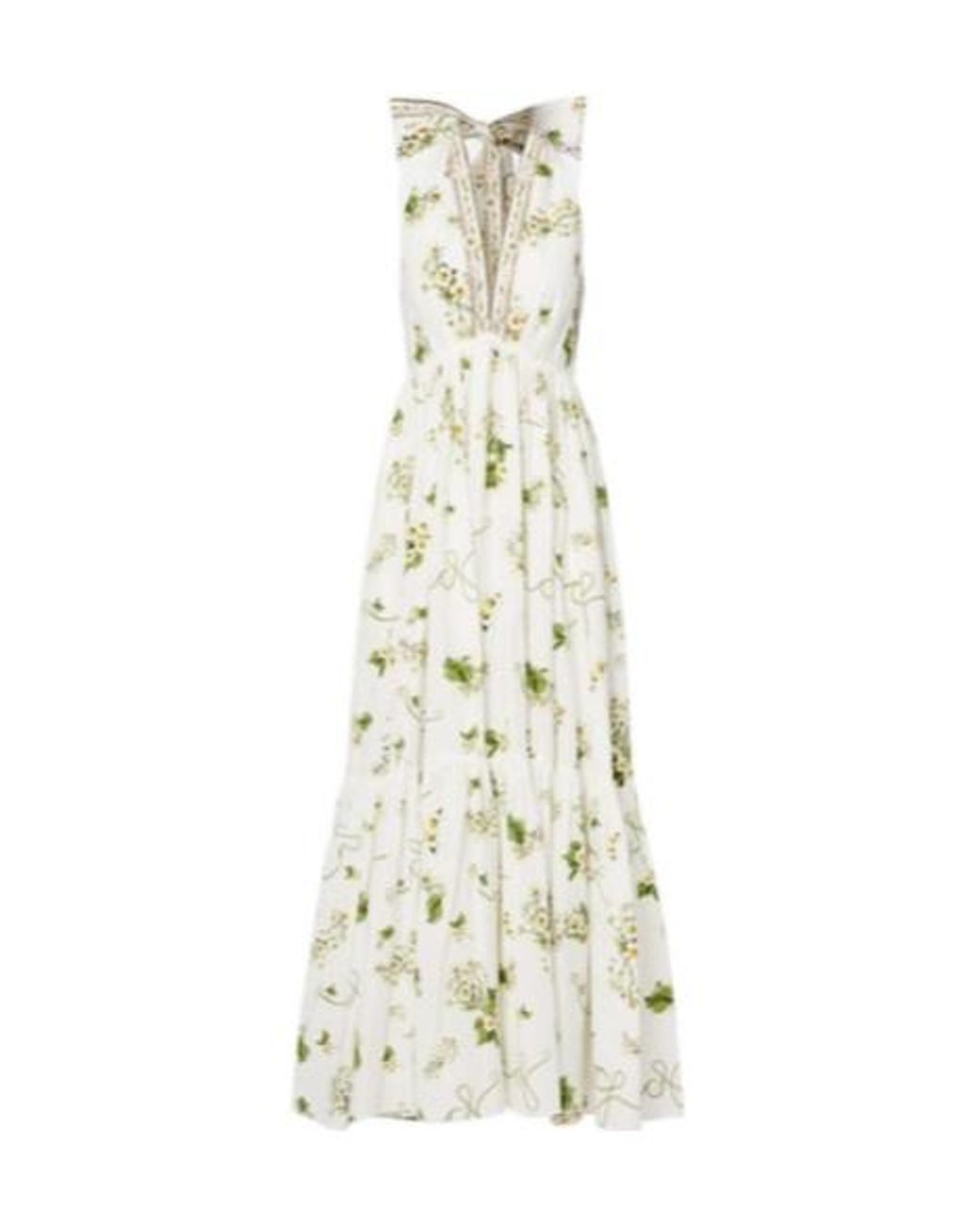 Camilla White Embellished Cotton Maxi Dress