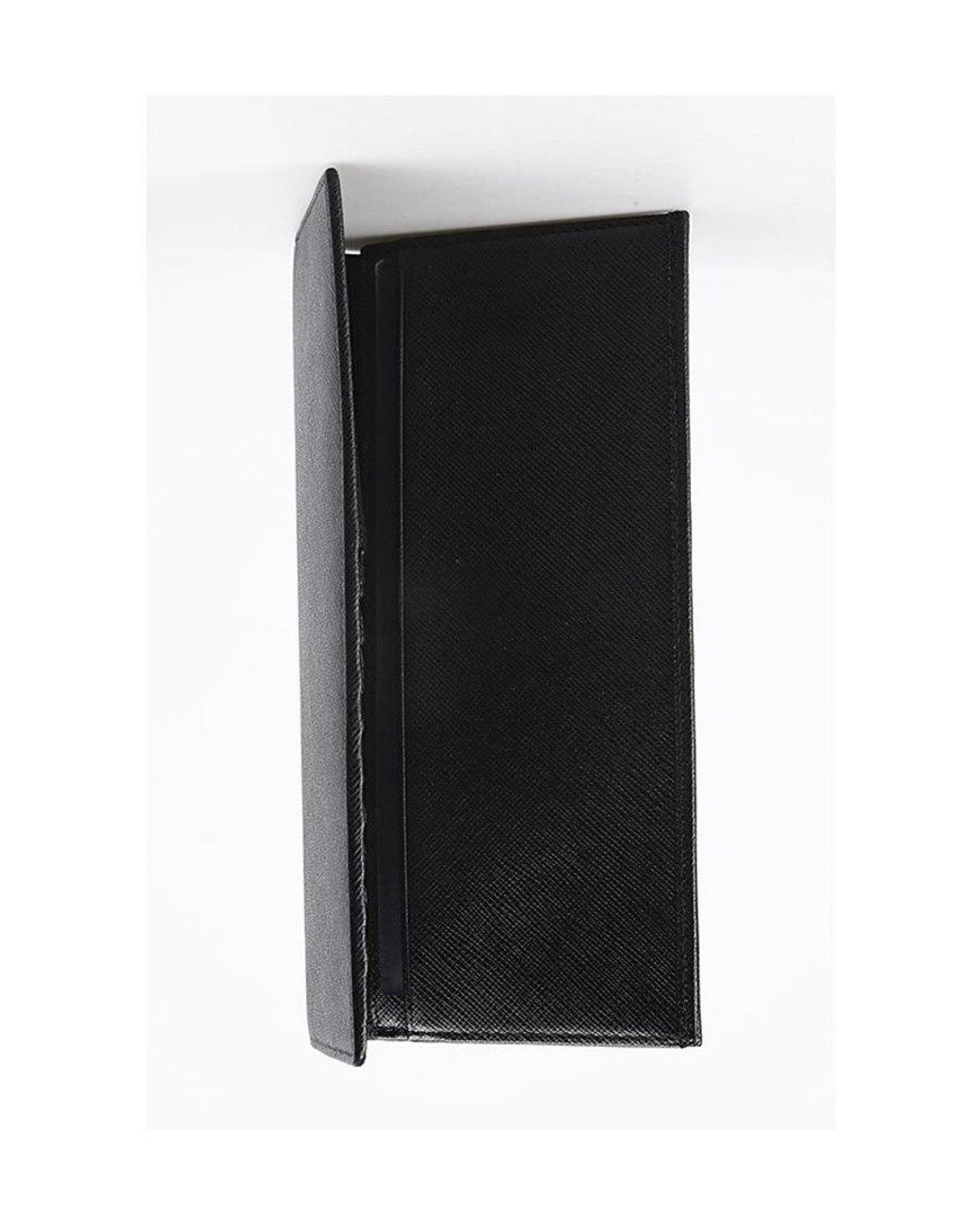 Prada Black Logo-Plate Continental Wallet for men