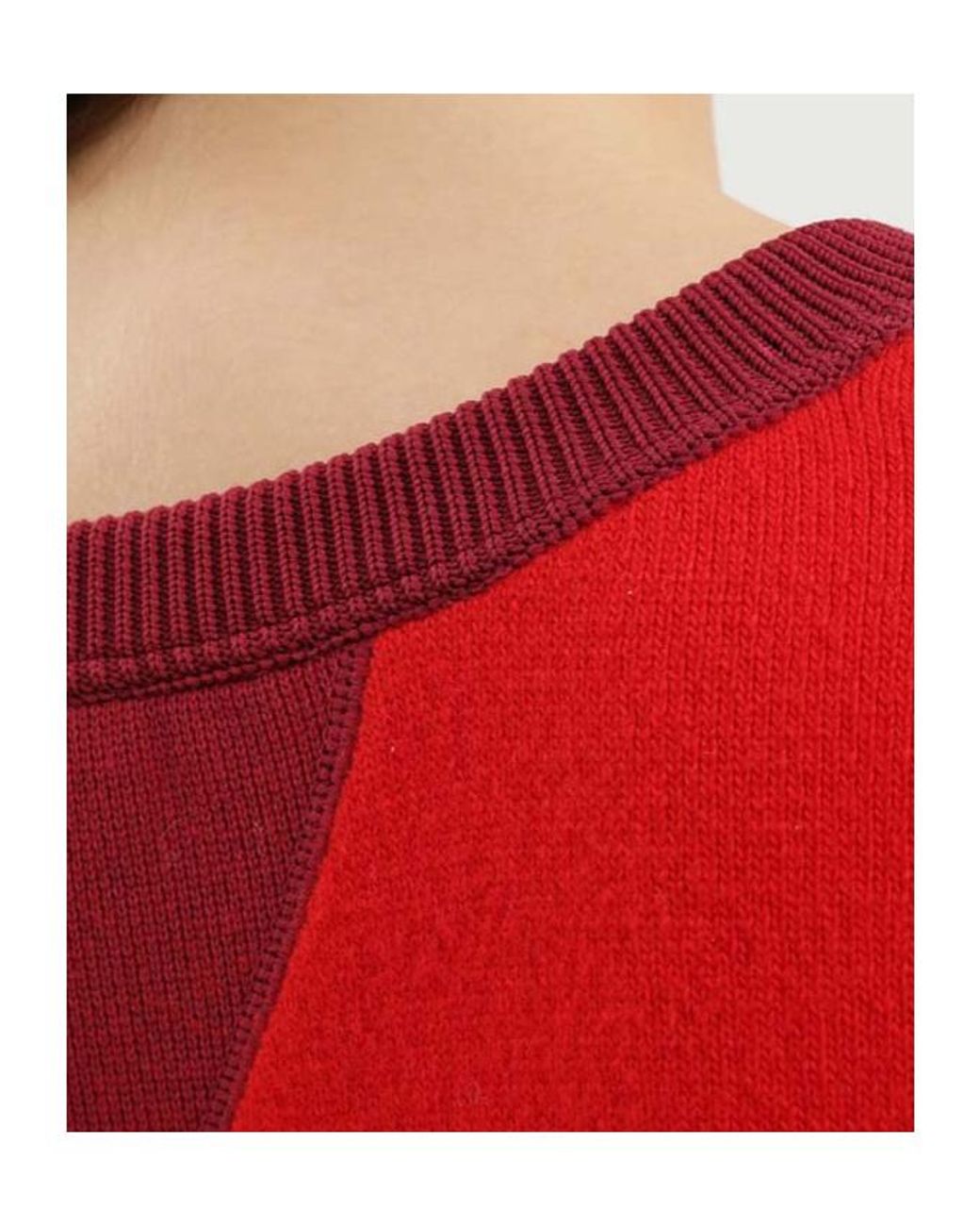 1989 STUDIO Red Contrast Crewneck Sweater for men