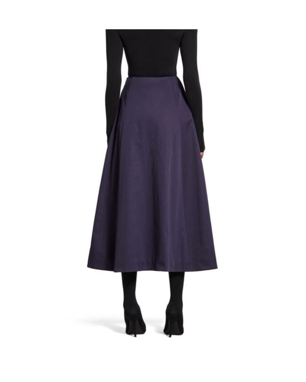 Balenciaga Purple Flared Midi Skirt