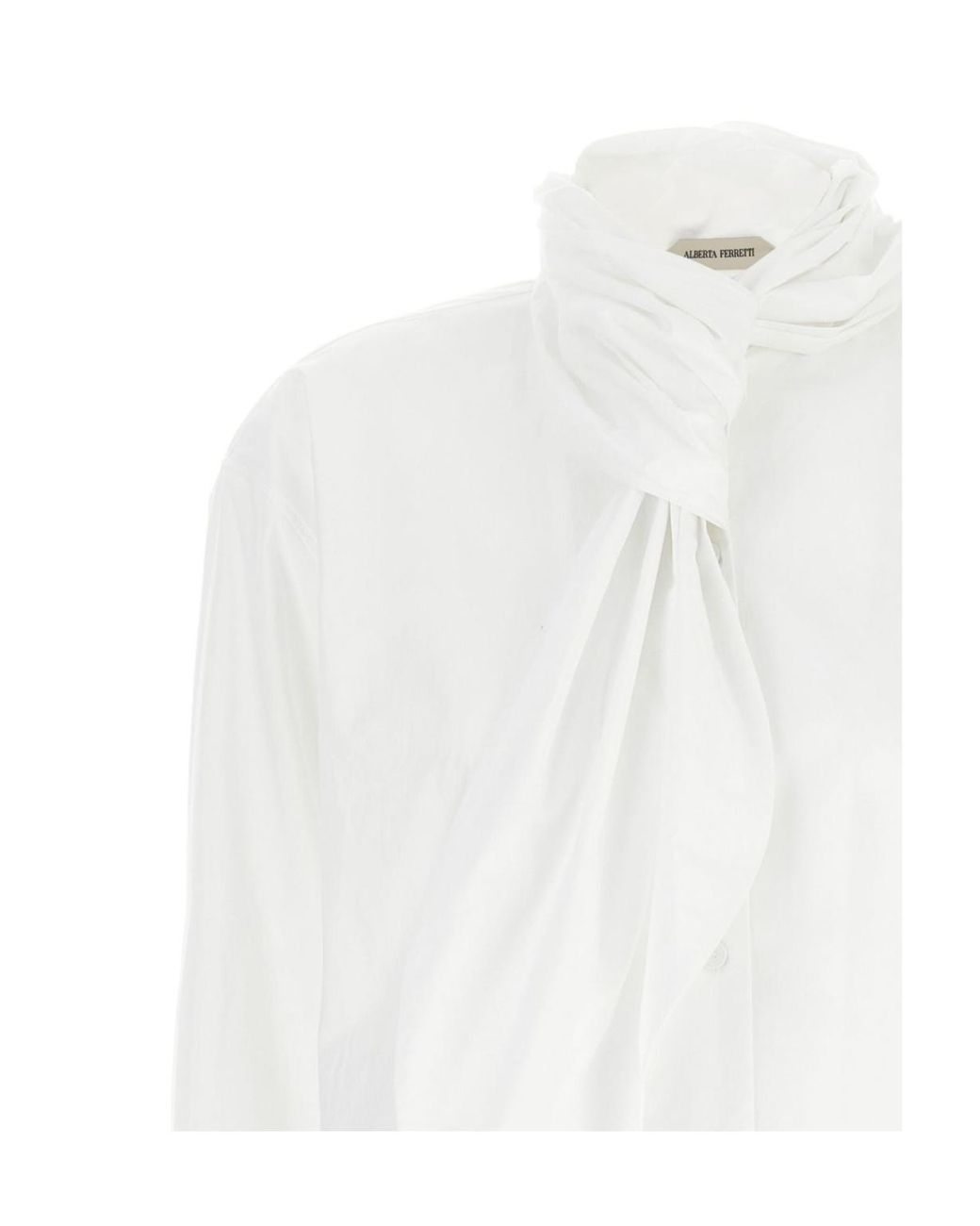 Alberta Ferretti White Lavallière Collar Shirt