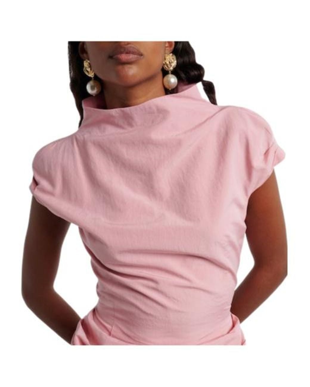Magda Butrym Pink Draped Cotton And Silk Minidress