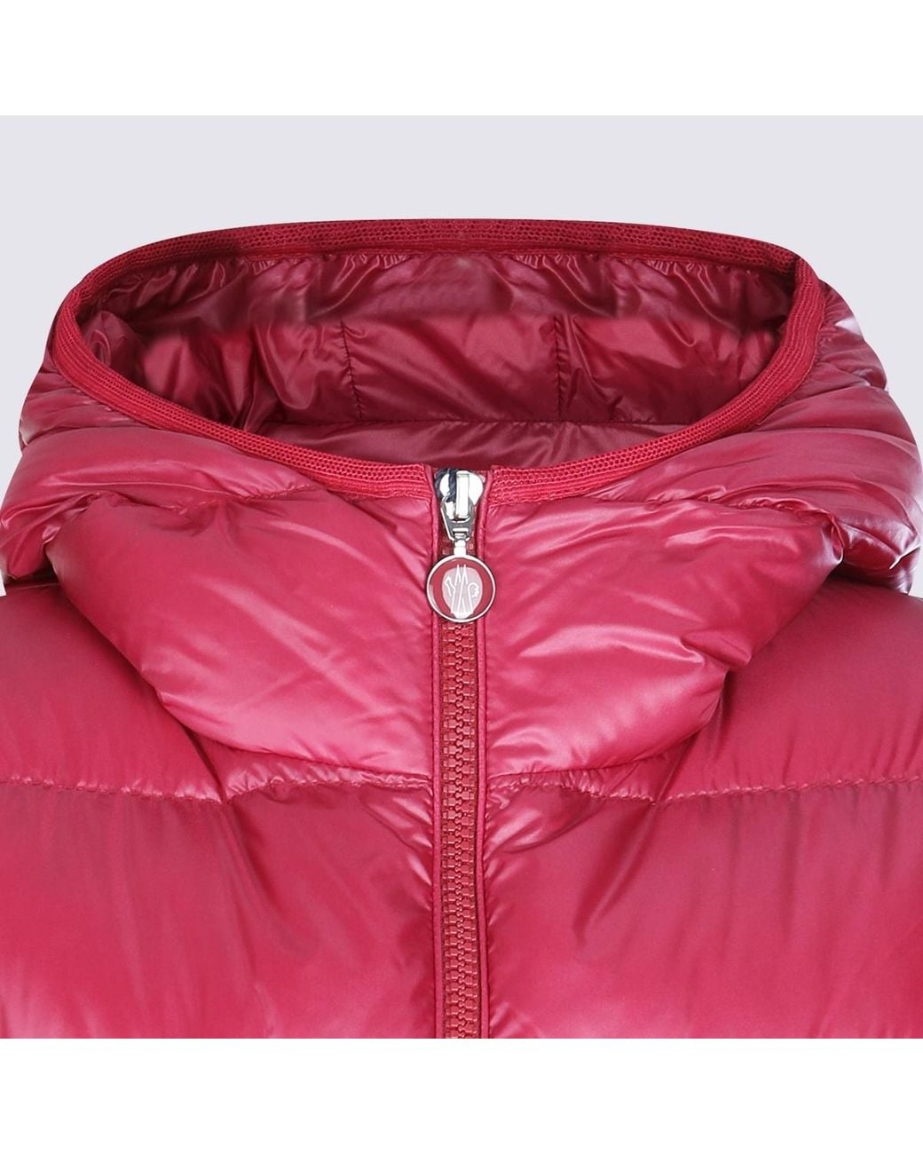 Moncler Red Glesse Zip-Up Short Padded Jacket