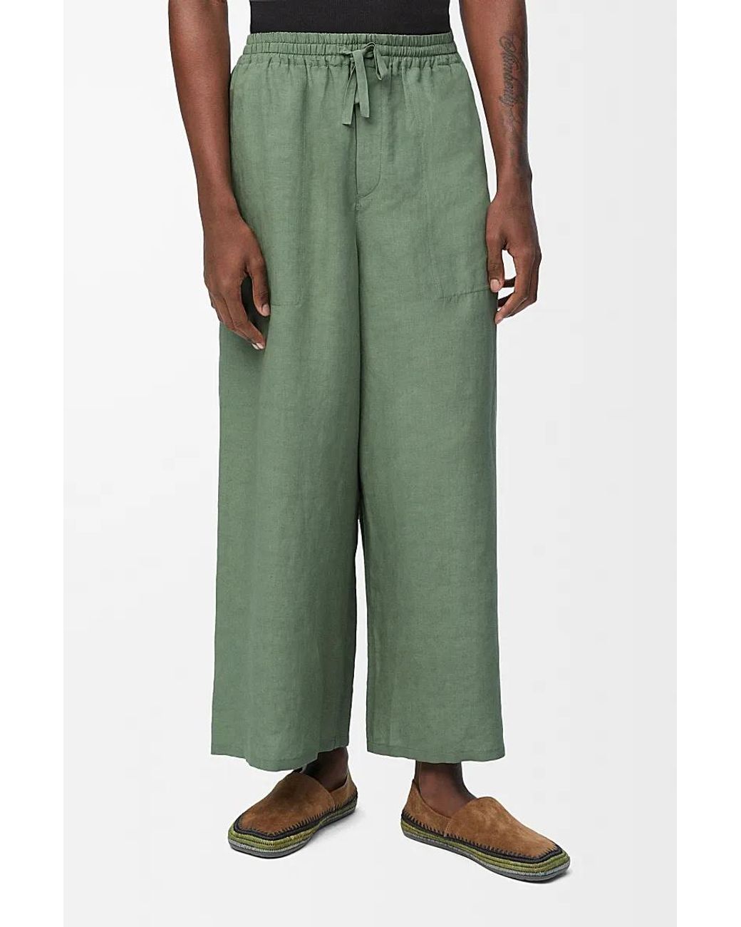 Loewe Green Cropped Trousers for men