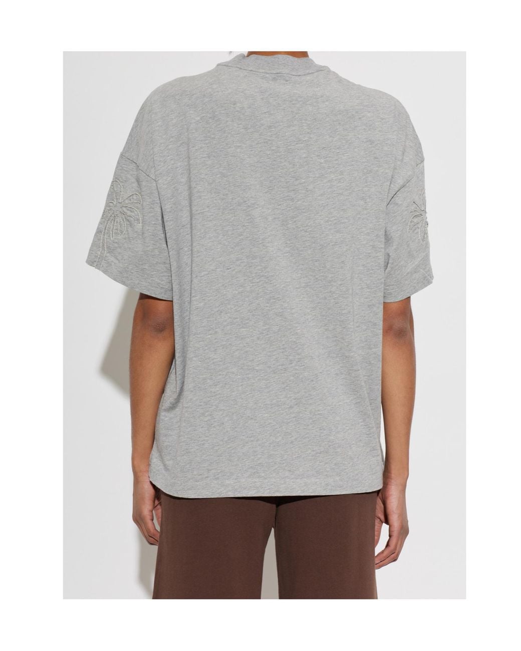 Palm Angels Gray Short-Sleeved T-Shirt